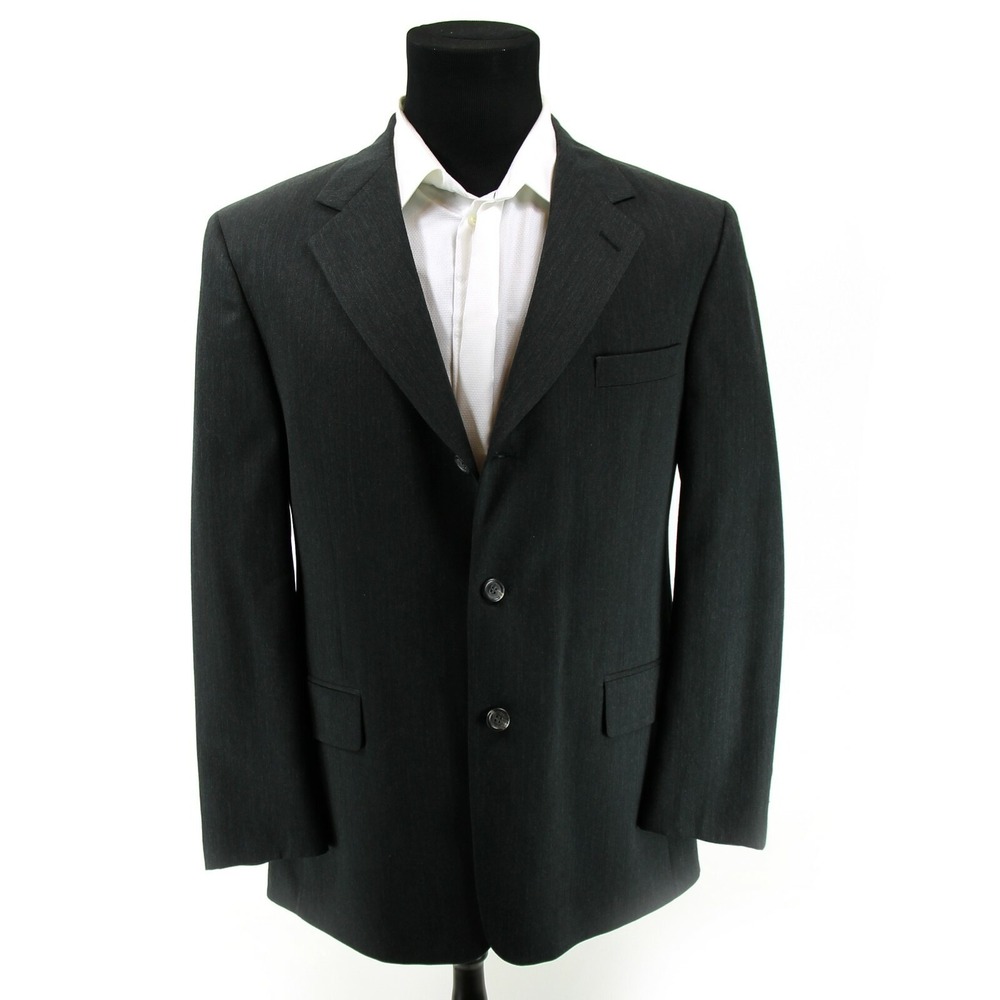 Brooks Brothers 3 Btn Suit Jacket Mens Sz 42 Regular Black Dual Vent Herringbone